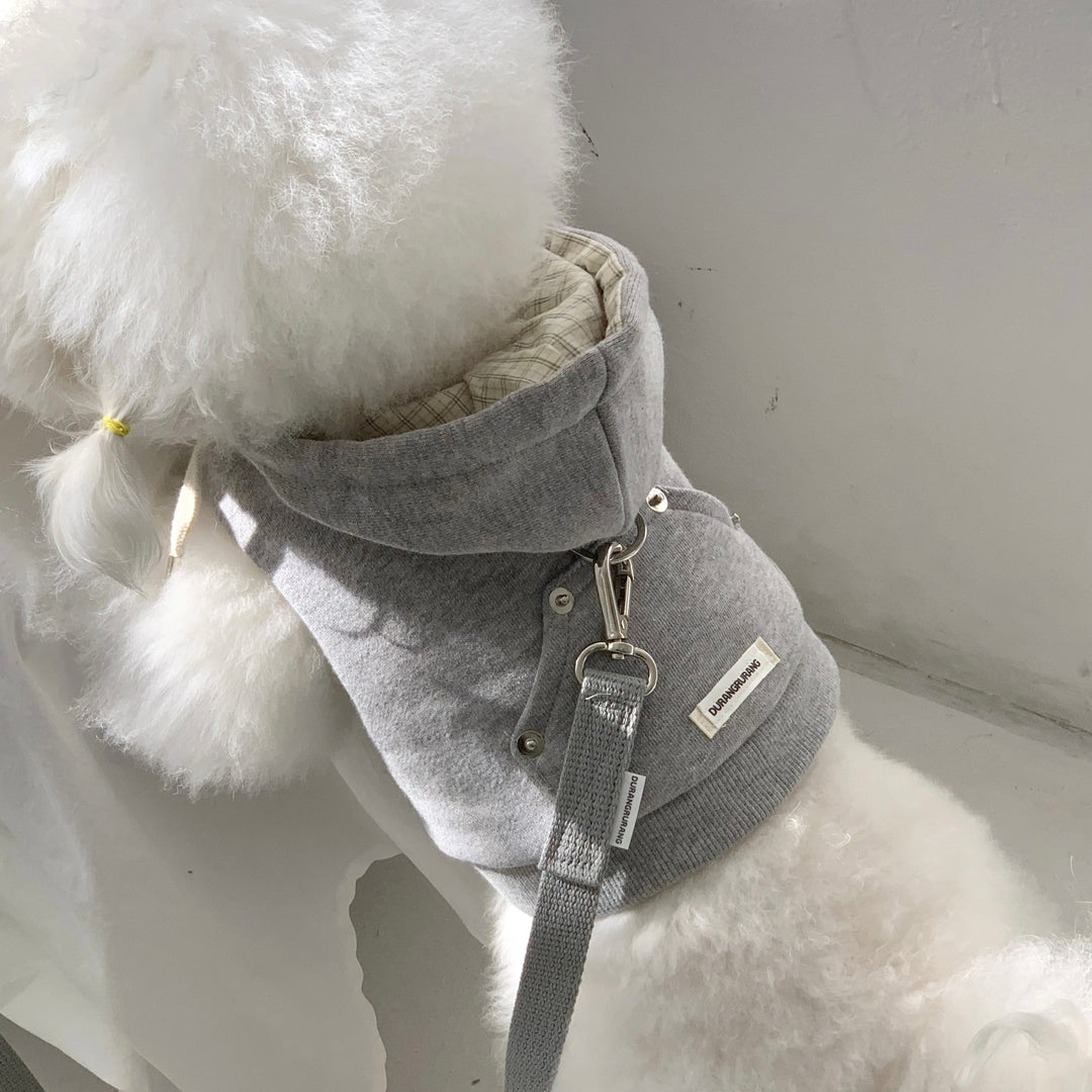 即納【DURANG RURANG】Crop Hoodie Harness（Gray）｜犬用ハーネス