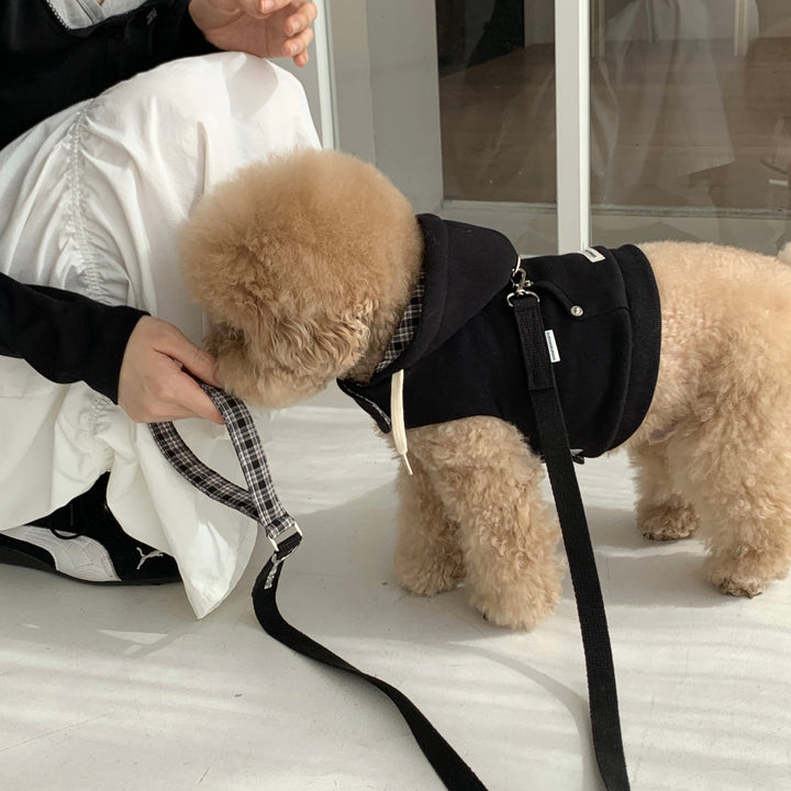 即納【DURANG RURANG】Crop Hoodie Harness（Black）｜犬用ハーネス