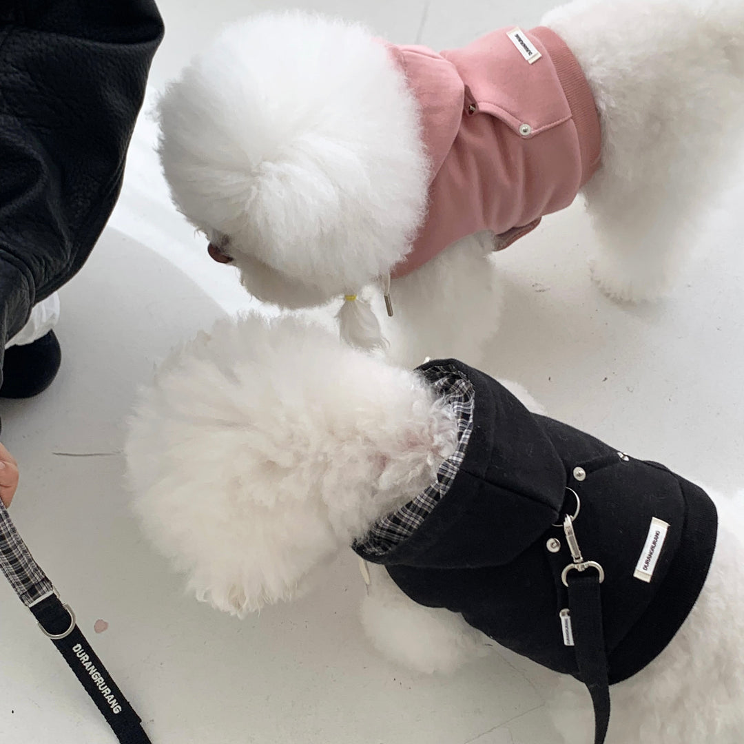 即納【DURANG RURANG】Crop Hoodie Harness（Black）｜犬用ハーネス