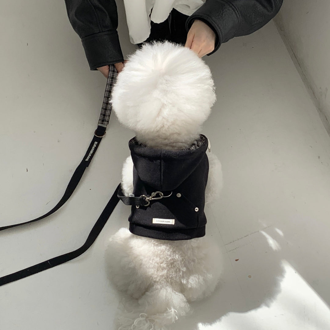即納【DURANG RURANG】Crop Hoodie Harness（Black）｜犬用ハーネス