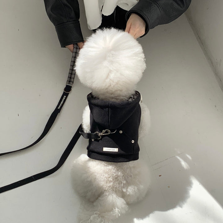 即納【DURANG RURANG】Crop Hoodie Harness（Black）｜犬用ハーネス
