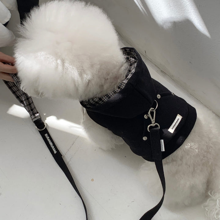 即納【DURANG RURANG】Crop Hoodie Harness（Black）｜犬用ハーネス