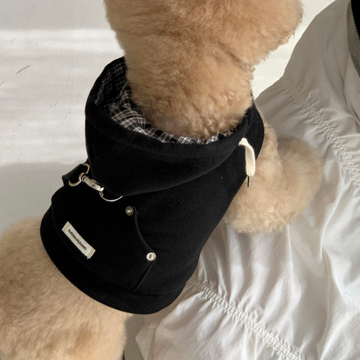 即納【DURANG RURANG】Crop Hoodie Harness（Black）｜犬用ハーネス