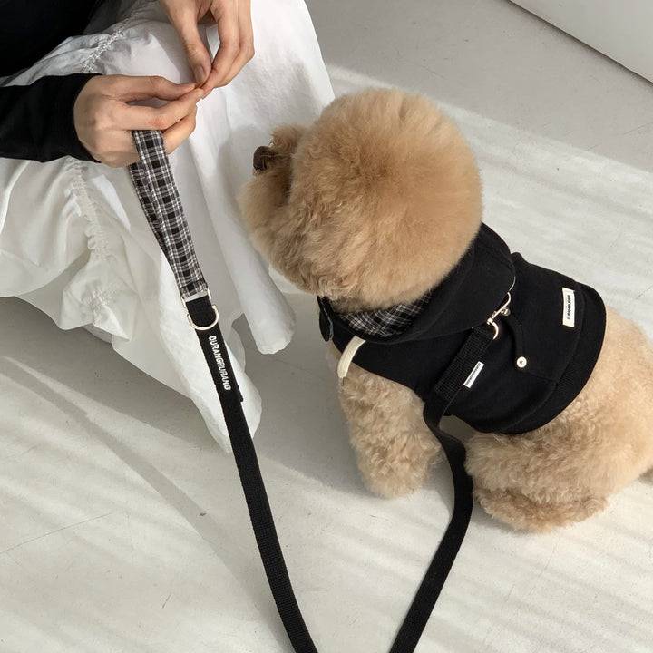 即納【DURANG RURANG】Crop Hoodie Harness（Black）｜犬用ハーネス