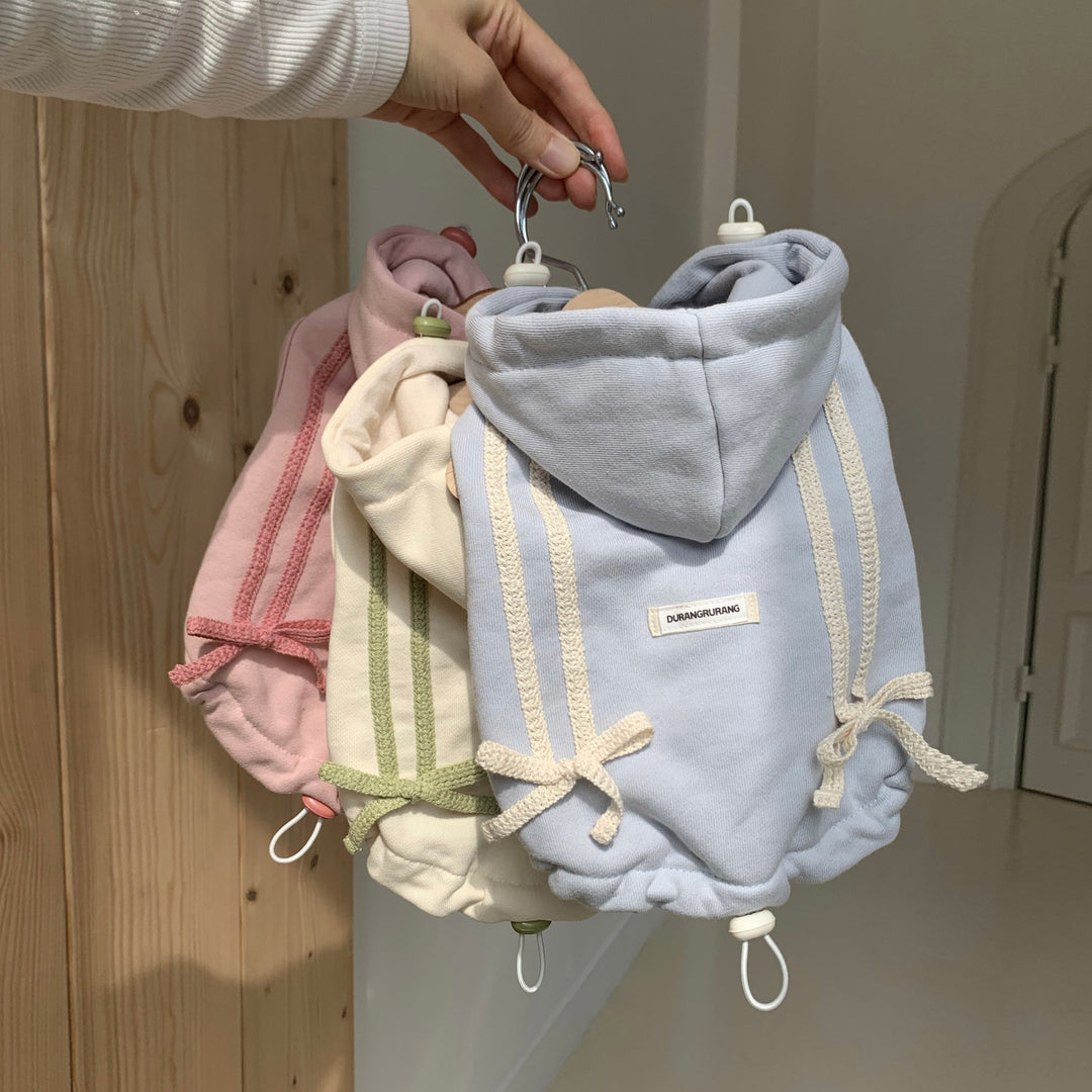 即納【DURANG RURANG】Ribbon Hoodie Jumper（Cream）