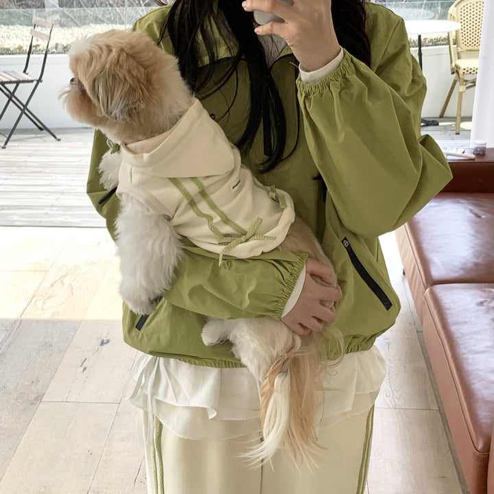 即納【DURANG RURANG】Ribbon Hoodie Jumper（Cream）