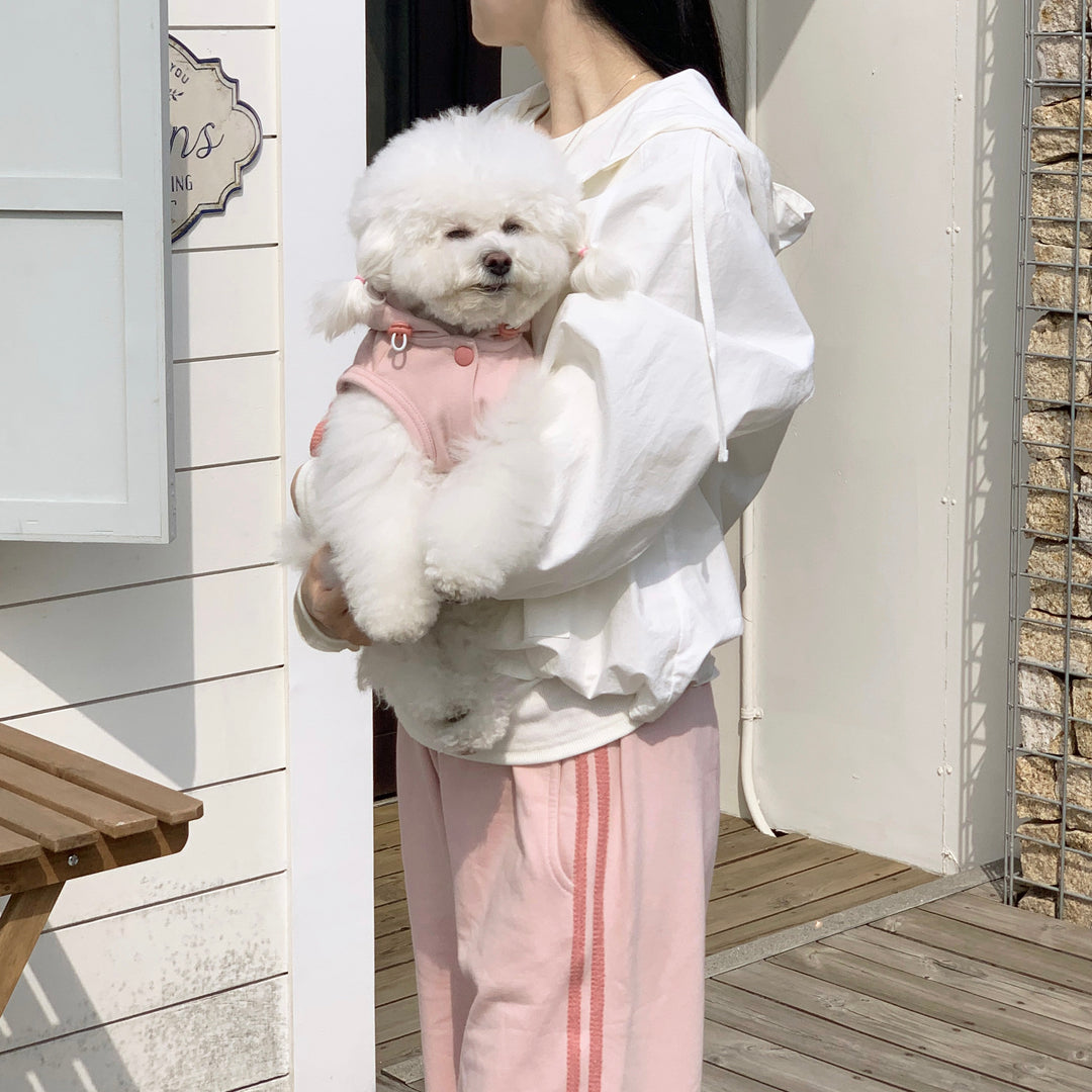 即納【DURANG RURANG】Ribbon Hoodie Jumper（Mute Pink）