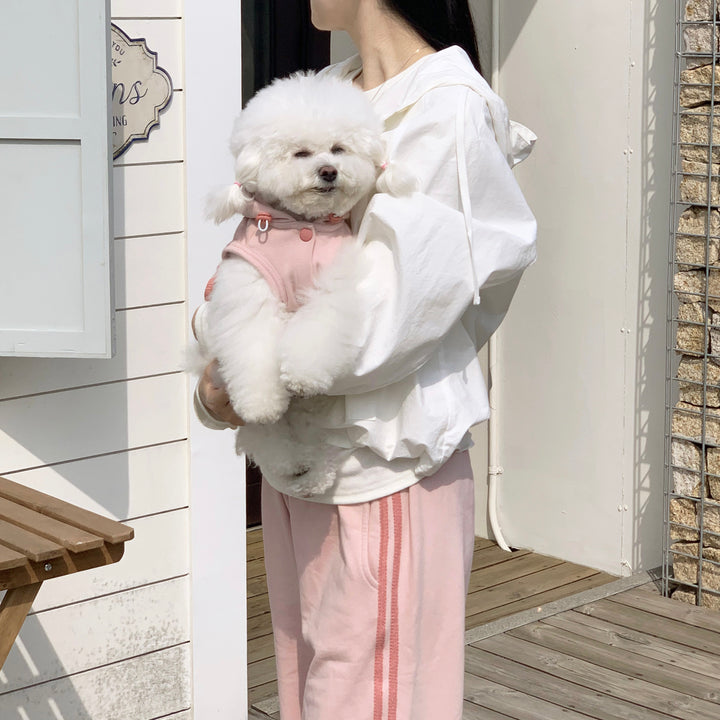 即納【DURANG RURANG】Ribbon Hoodie Jumper（Mute Pink）
