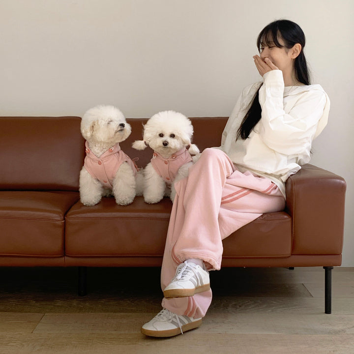 即納【DURANG RURANG】Ribbon Hoodie Jumper（Mute Pink）