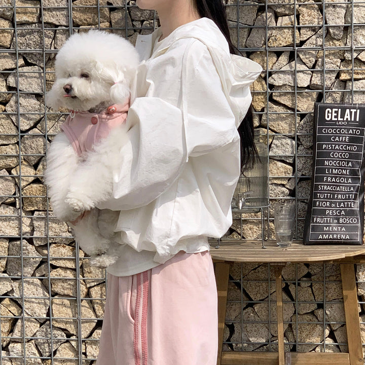 即納【DURANG RURANG】Ribbon Hoodie Jumper（Mute Pink）