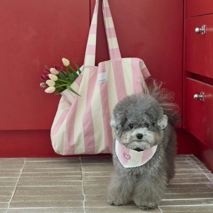 ※予約販売【noonoosoom】Pink stripe tote big bag