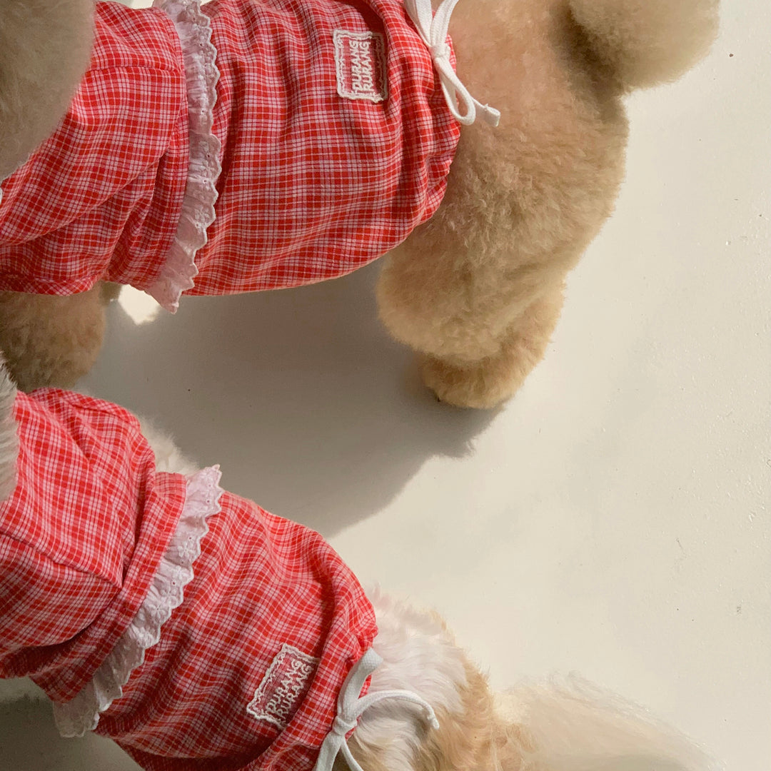 ※予約販売【DURANG RURANG】Airy Cotton Hooded Shirt（Coral Red）