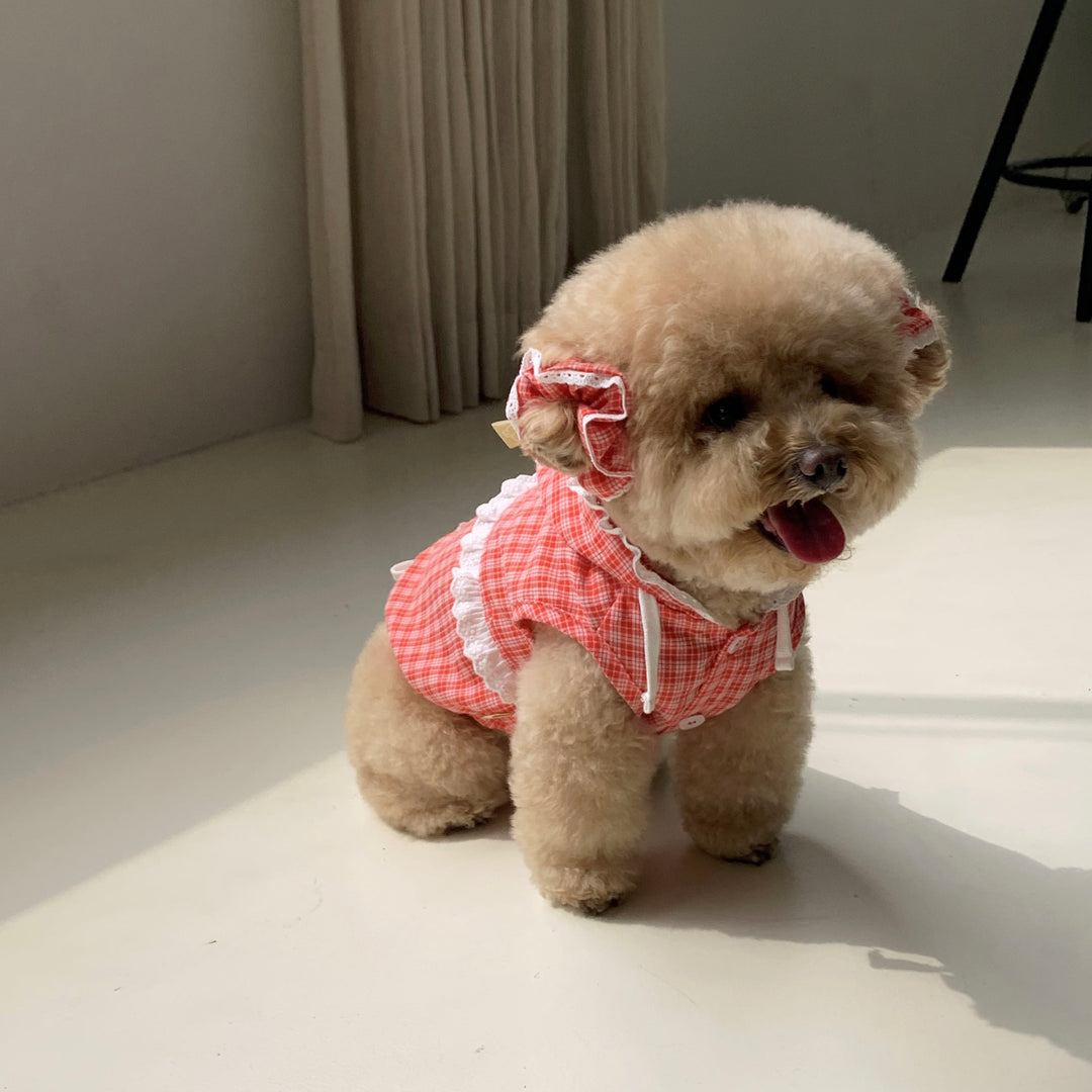 ※予約販売【DURANG RURANG】Airy Cotton Hooded Shirt（Coral Red）