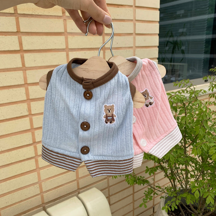 ※予約販売【DURANG RURANG】Teddy Bear Layered Sleeveless（Brown Blue）