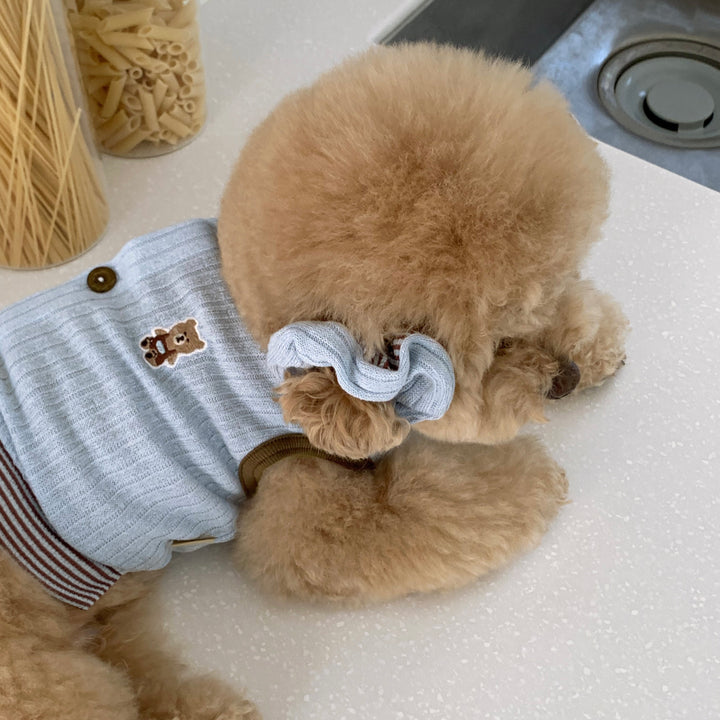 ※予約販売【DURANG RURANG】Teddy Bear Layered Sleeveless（Brown Blue）