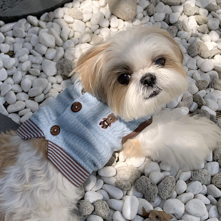 ※予約販売【DURANG RURANG】Teddy Bear Layered Sleeveless（Brown Blue）