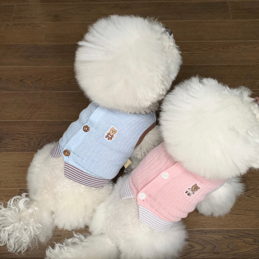 ※予約販売【DURANG RURANG】Teddy Bear Layered Sleeveless（Brown Blue）