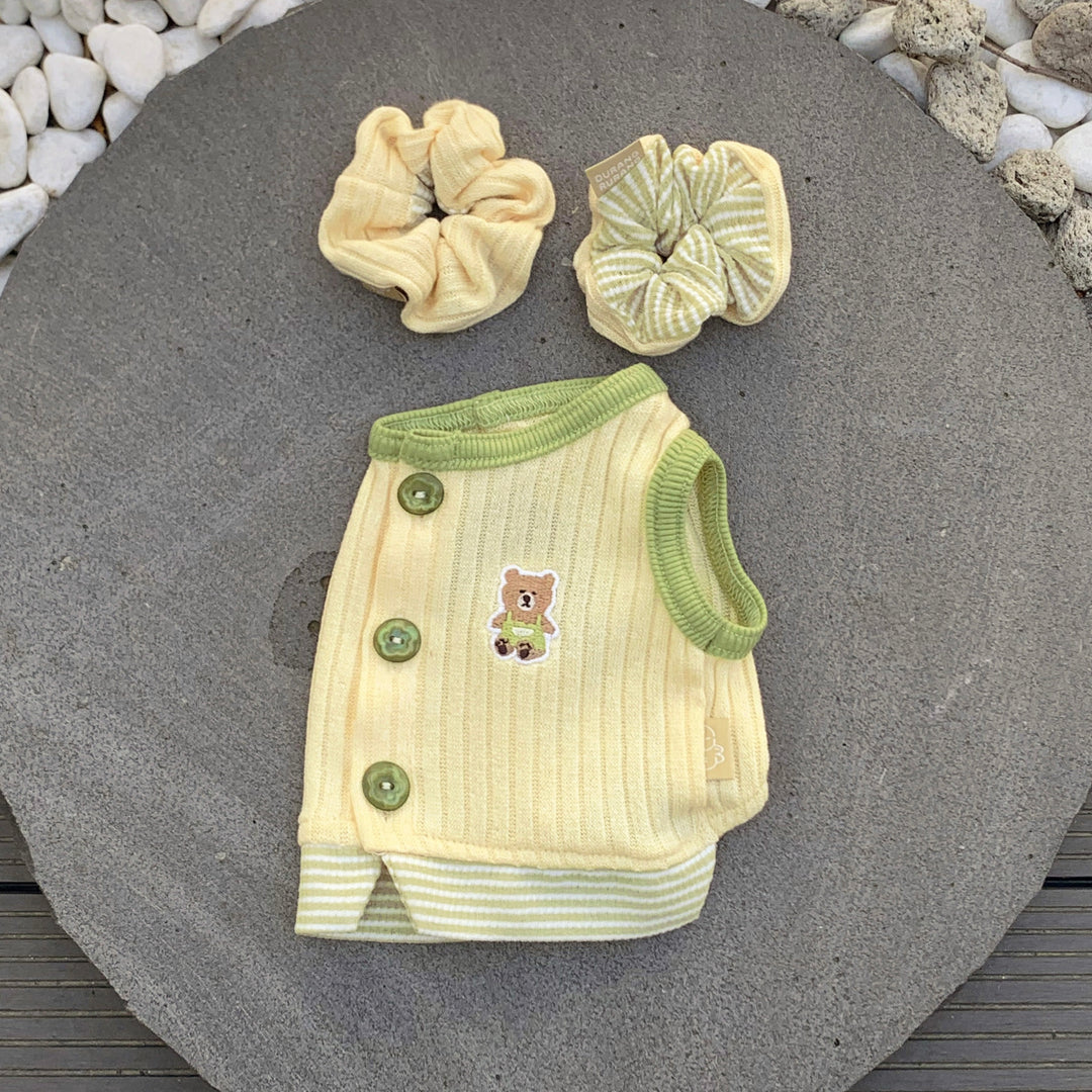 ※予約販売【DURANG RURANG】Teddy Bear Layered Sleeveless（Yellow）