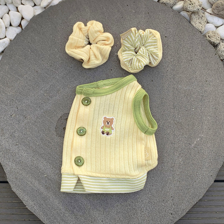 ※予約販売【DURANG RURANG】Teddy Bear Layered Sleeveless（Yellow）