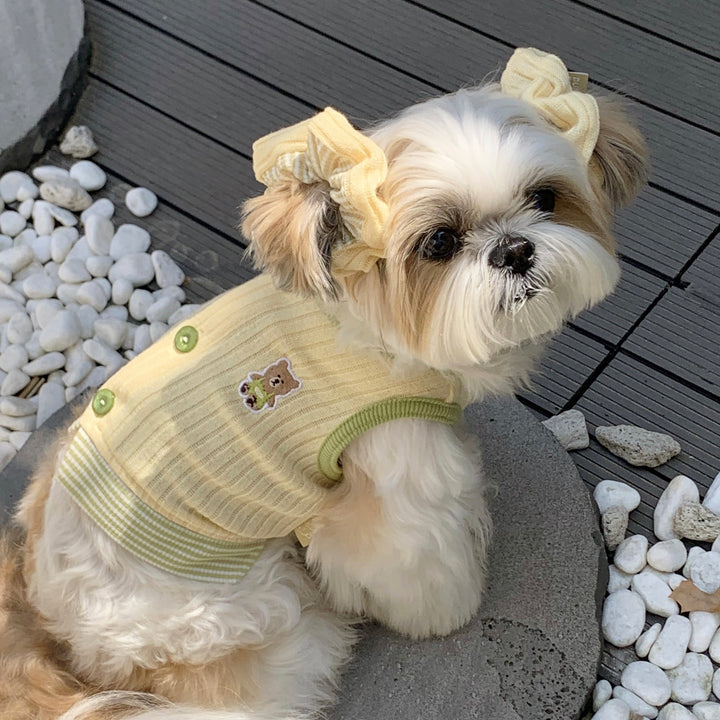 ※予約販売【DURANG RURANG】Teddy Bear Layered Sleeveless（Yellow）