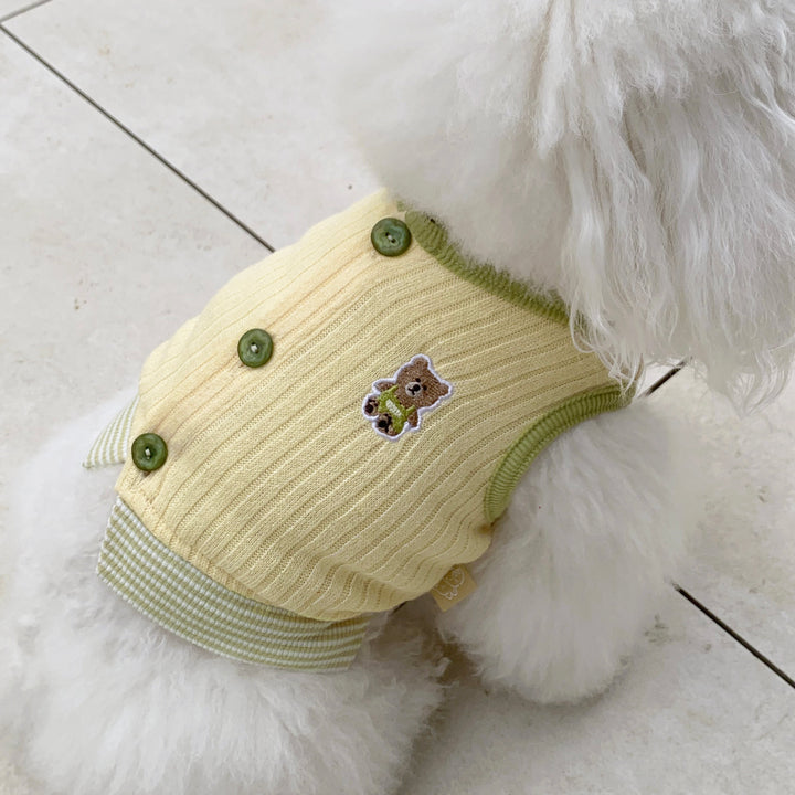 ※予約販売【DURANG RURANG】Teddy Bear Layered Sleeveless（Yellow）