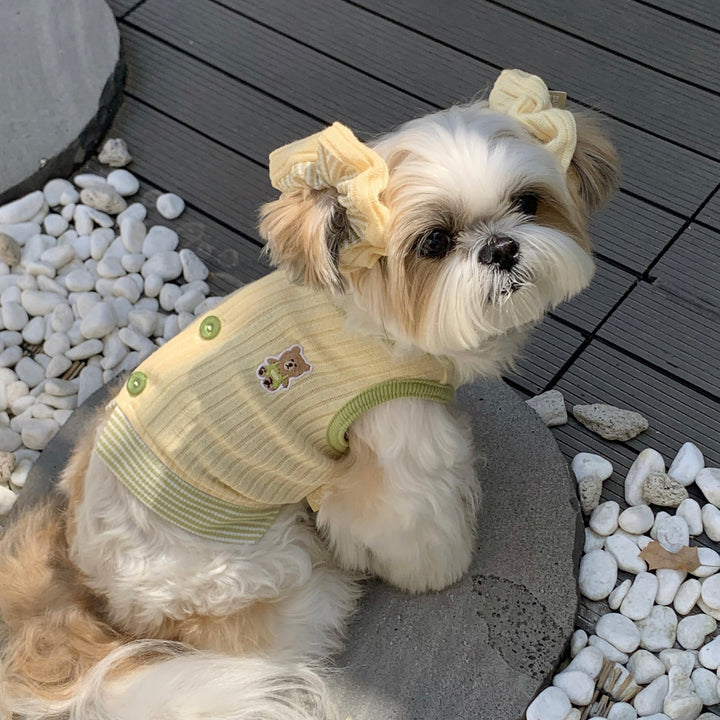 ※予約販売【DURANG RURANG】Teddy Bear Layered Sleeveless（Yellow）