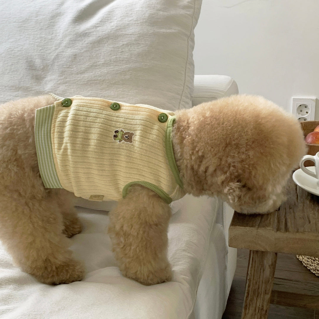 ※予約販売【DURANG RURANG】Teddy Bear Layered Sleeveless（Yellow）