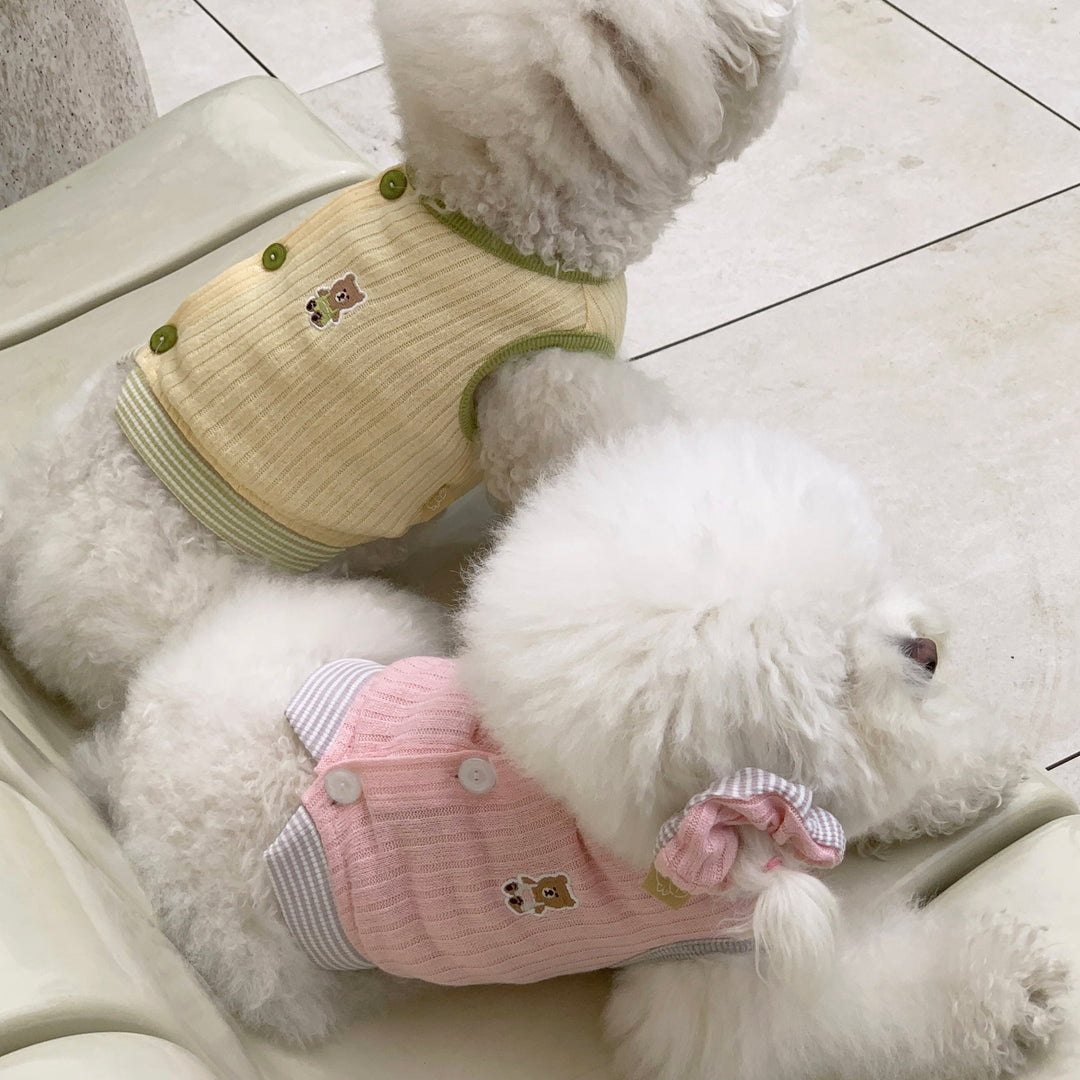 ※予約販売【DURANG RURANG】Teddy Bear Layered Sleeveless（Yellow）