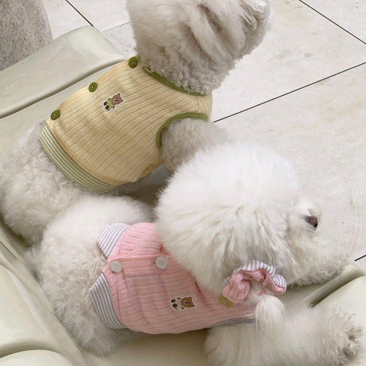 ※予約販売【DURANG RURANG】Teddy Bear Layered Sleeveless（Yellow）