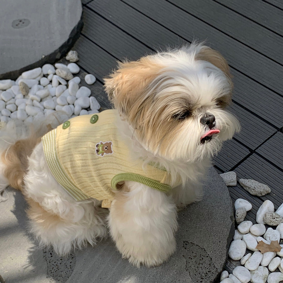 ※予約販売【DURANG RURANG】Teddy Bear Layered Sleeveless（Yellow）