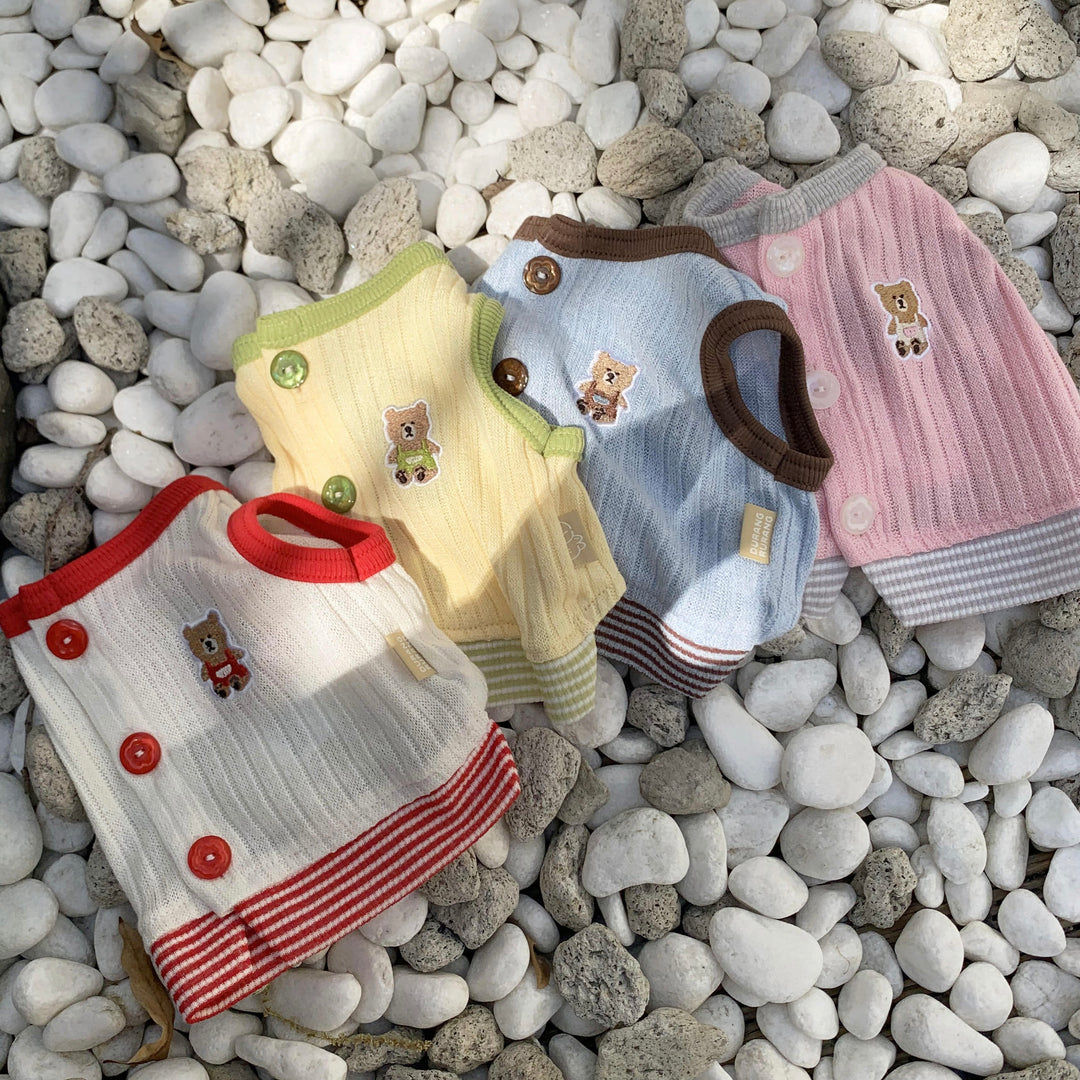 ※予約販売【DURANG RURANG】Teddy Bear Layered Sleeveless（Brown Blue）