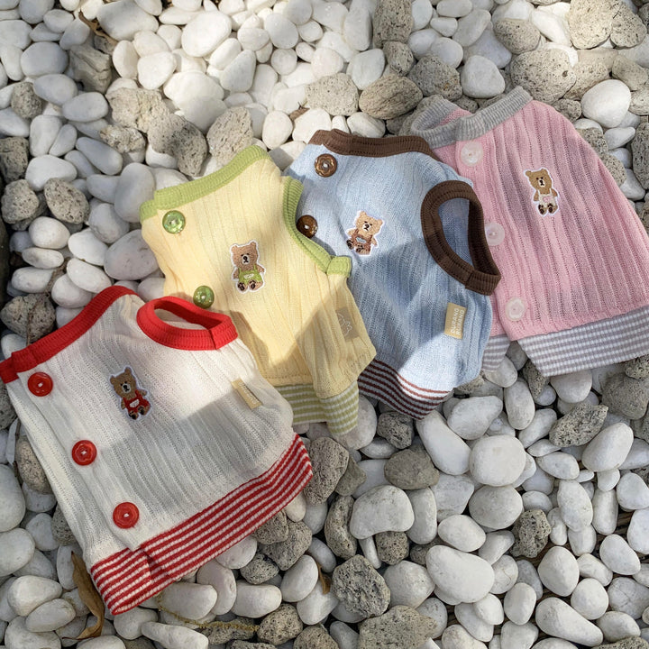 ※予約販売【DURANG RURANG】Teddy Bear Layered Sleeveless（Brown Blue）