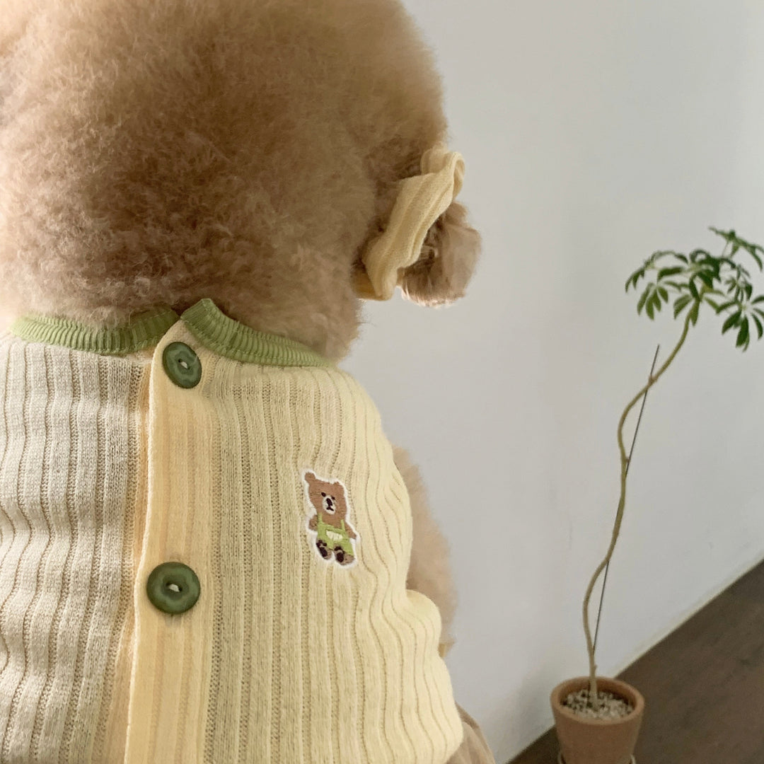 ※予約販売【DURANG RURANG】Teddy Bear Layered Sleeveless（Yellow）