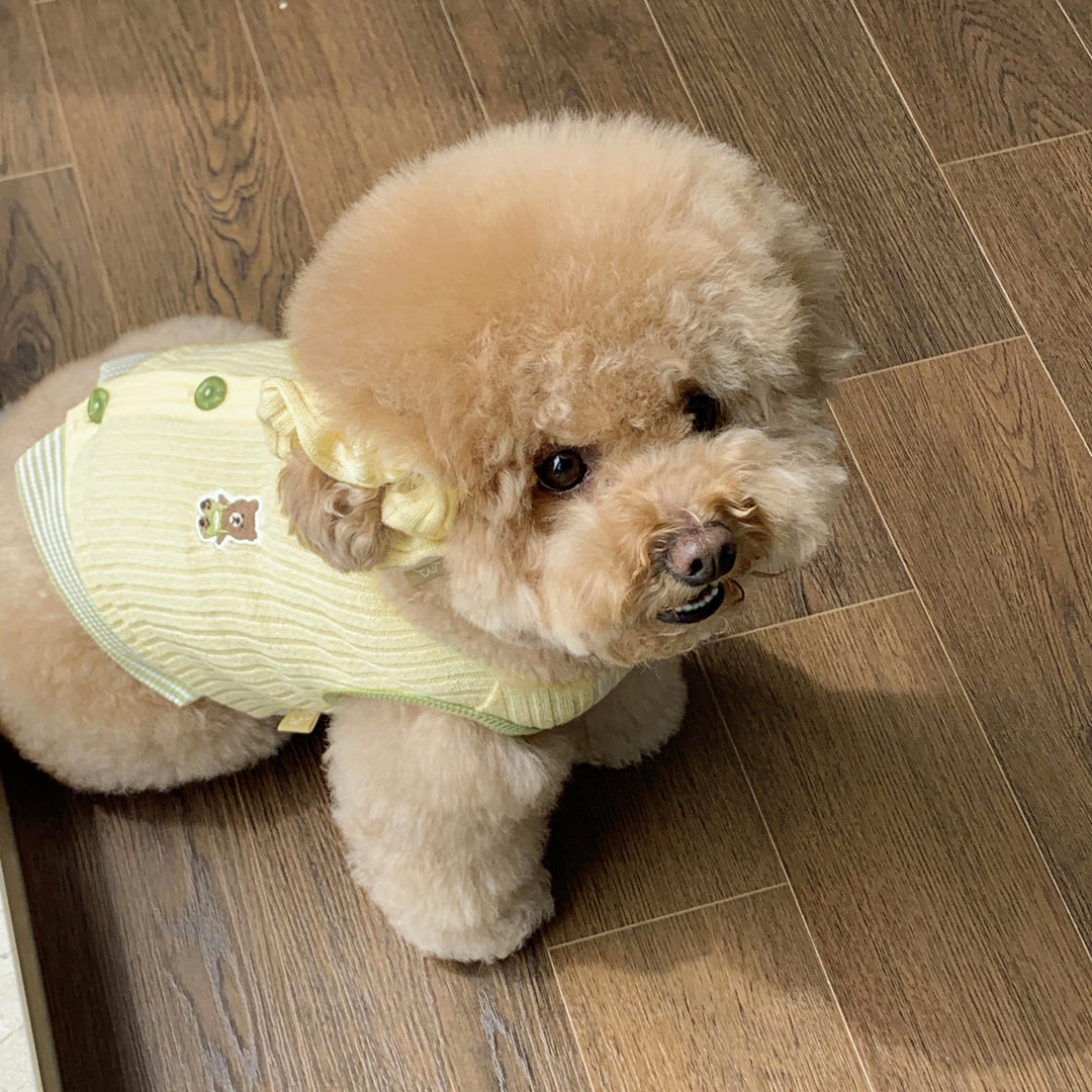 ※予約販売【DURANG RURANG】Teddy Bear Layered Sleeveless（Yellow）