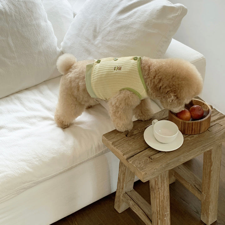 ※予約販売【DURANG RURANG】Teddy Bear Layered Sleeveless（Yellow）