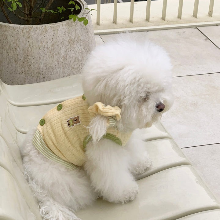 ※予約販売【DURANG RURANG】Teddy Bear Layered Sleeveless（Yellow）