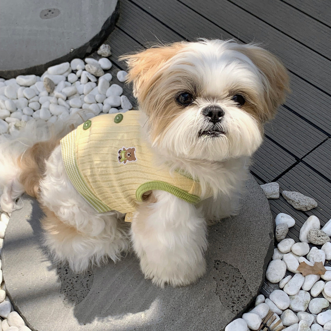 ※予約販売【DURANG RURANG】Teddy Bear Layered Sleeveless（Yellow）
