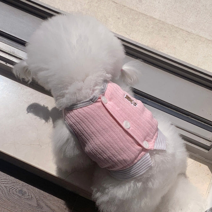 ※予約販売【DURANG RURANG】Teddy Bear Layered Sleeveless（Gray Pink）