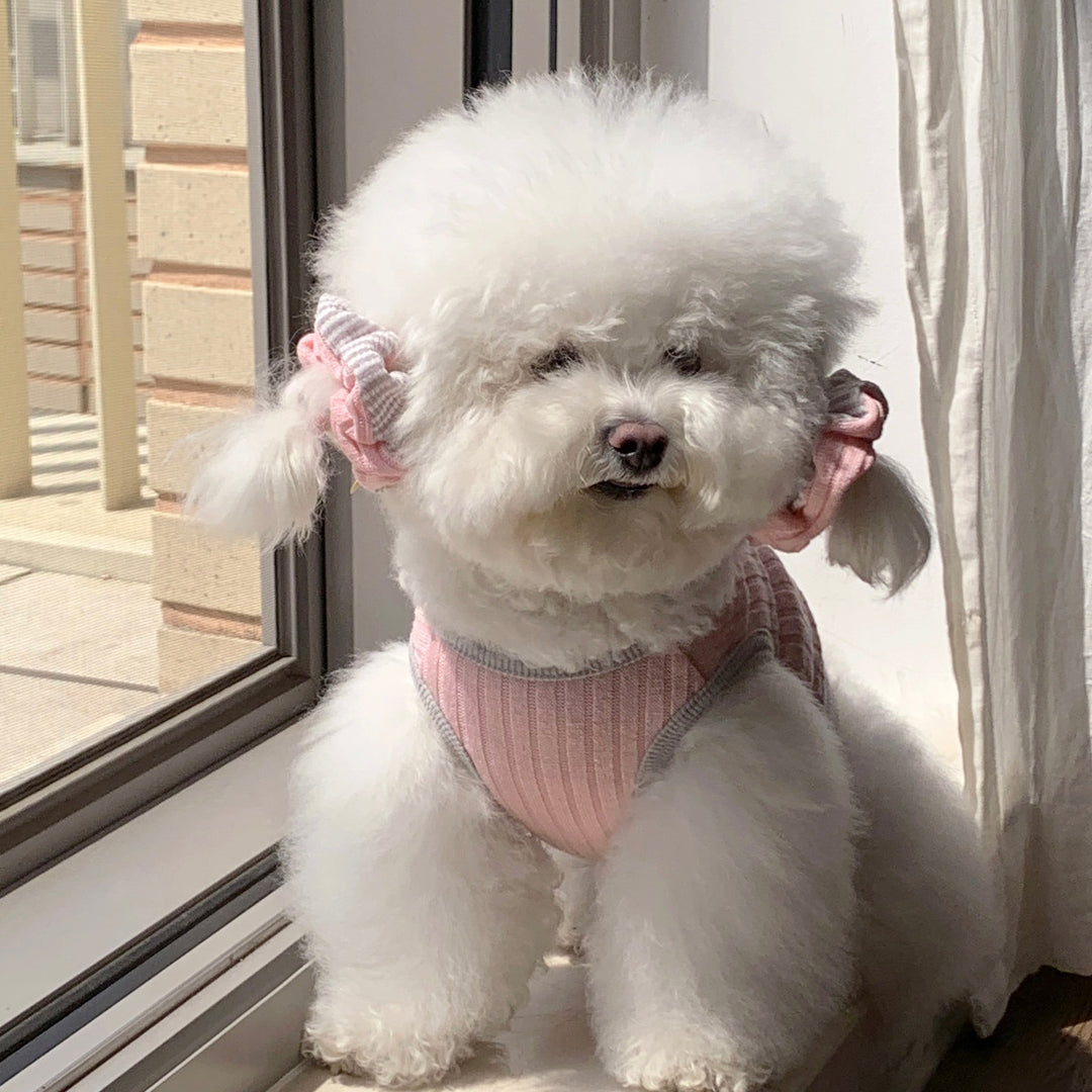 ※予約販売【DURANG RURANG】Teddy Bear Layered Sleeveless（Gray Pink）