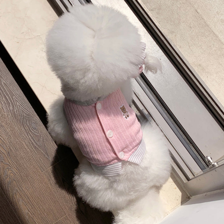※予約販売【DURANG RURANG】Teddy Bear Layered Sleeveless（Gray Pink）