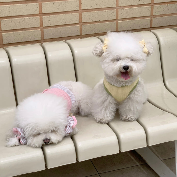 ※予約販売【DURANG RURANG】Teddy Bear Layered Sleeveless（Gray Pink）