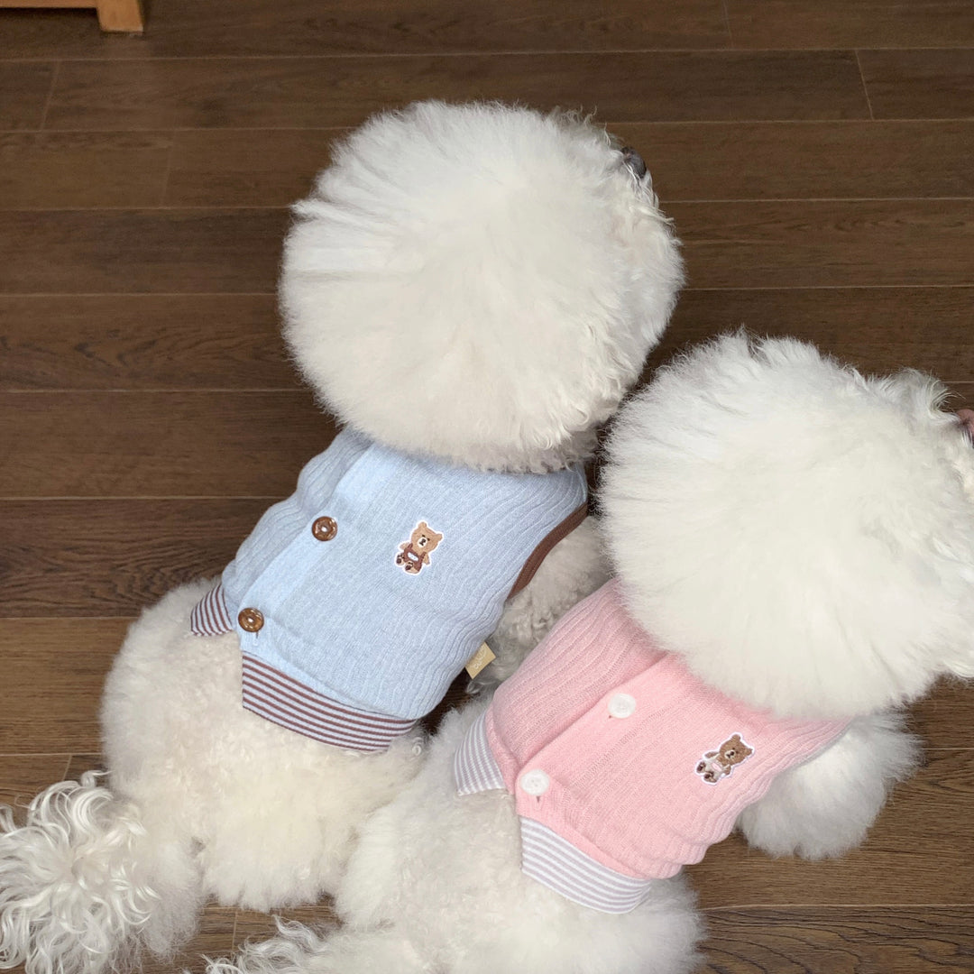 ※予約販売【DURANG RURANG】Teddy Bear Layered Sleeveless（Gray Pink）