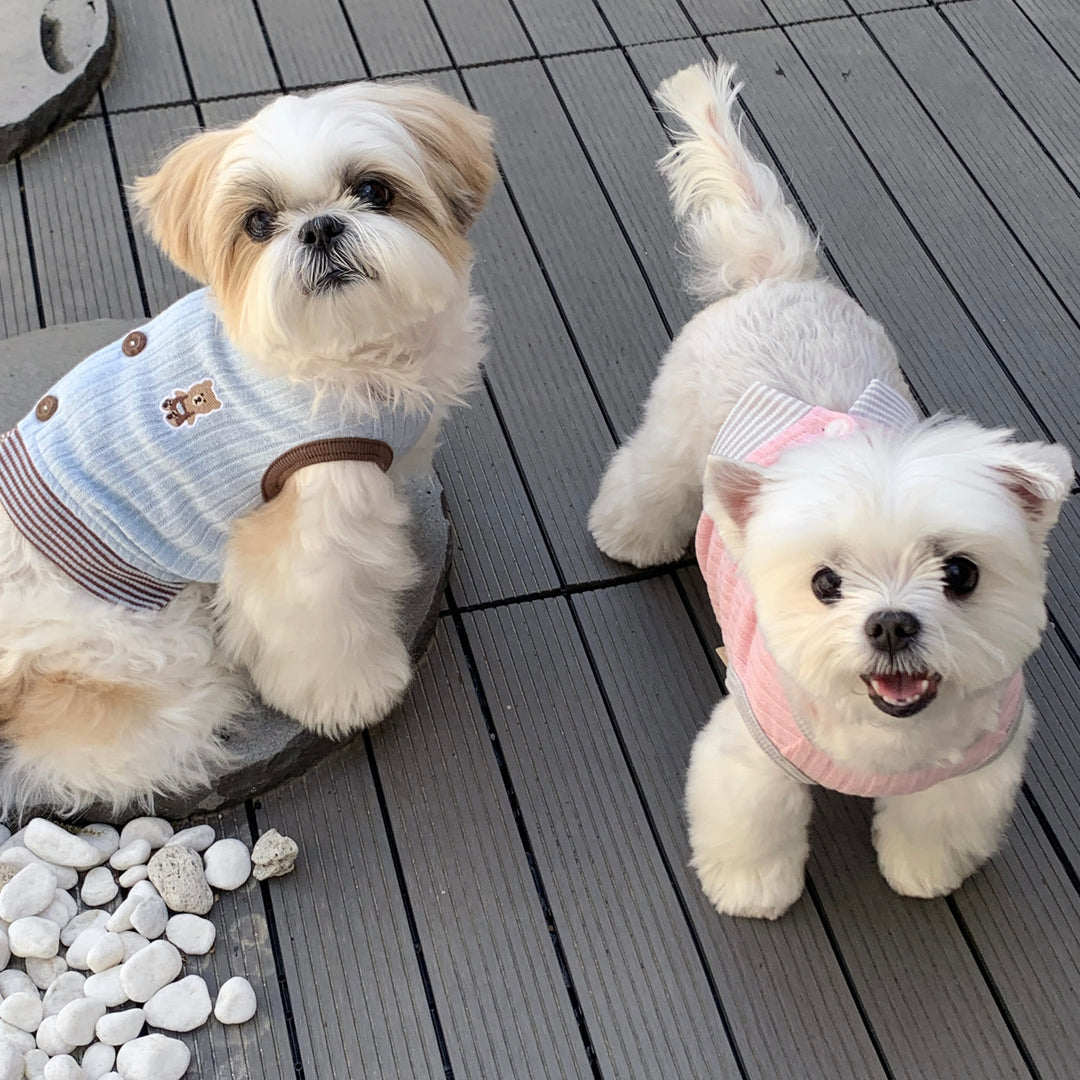 ※予約販売【DURANG RURANG】Teddy Bear Layered Sleeveless（Gray Pink）