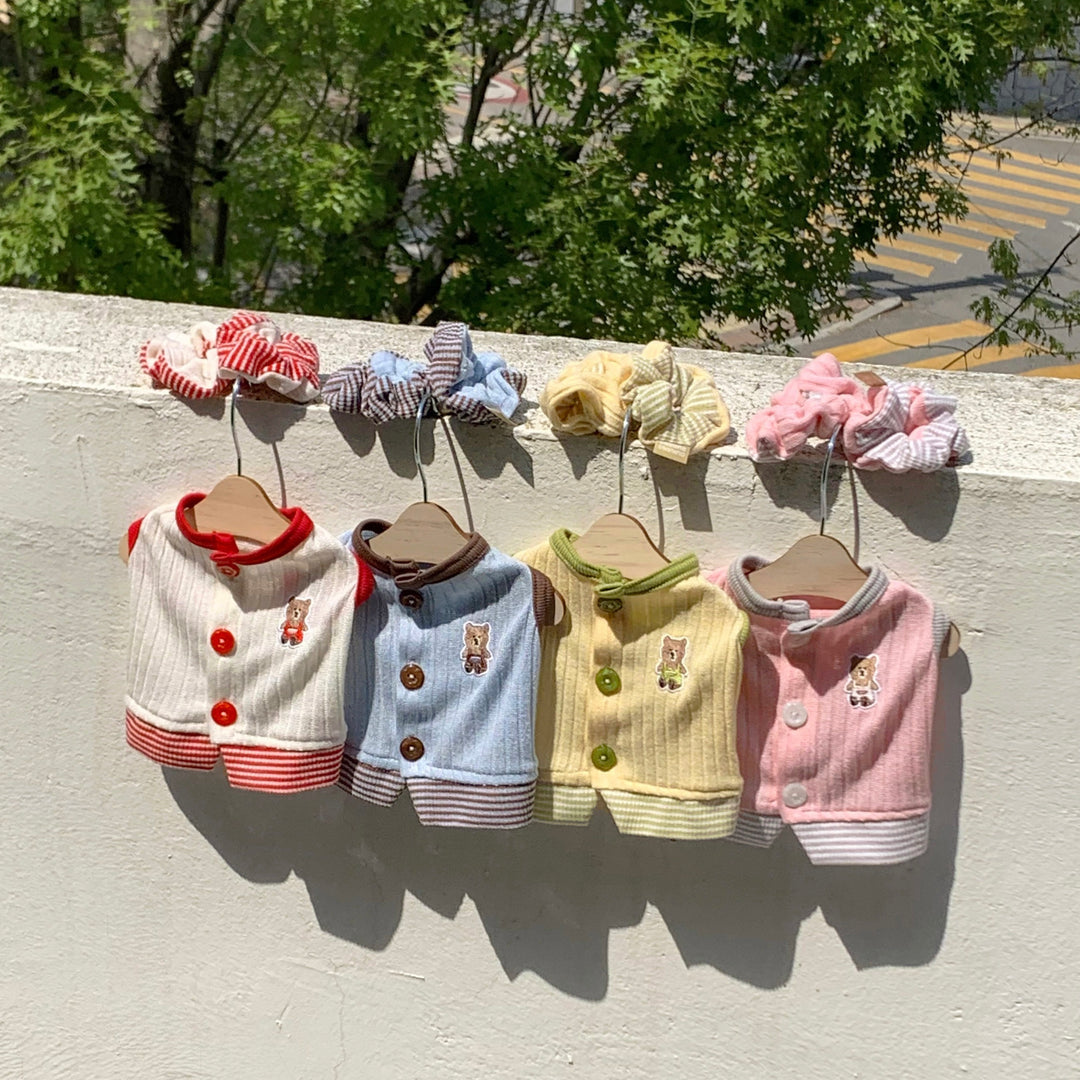 ※予約販売【DURANG RURANG】Teddy Bear Layered Sleeveless（Brown Blue）