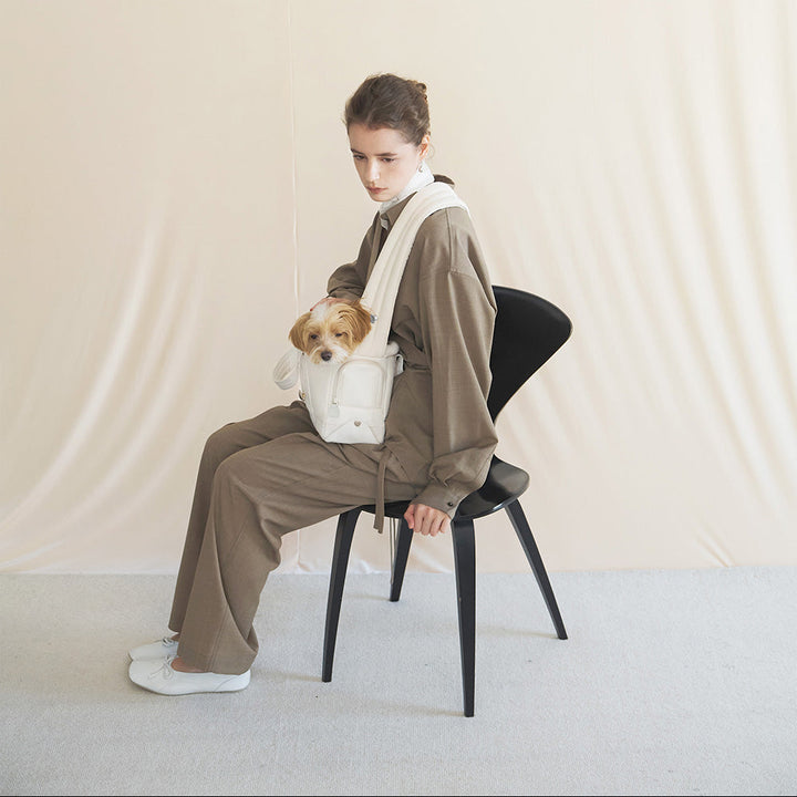 ※予約販売【seoru】Heart Veru Bag（Vanilla）｜犬用バッグ