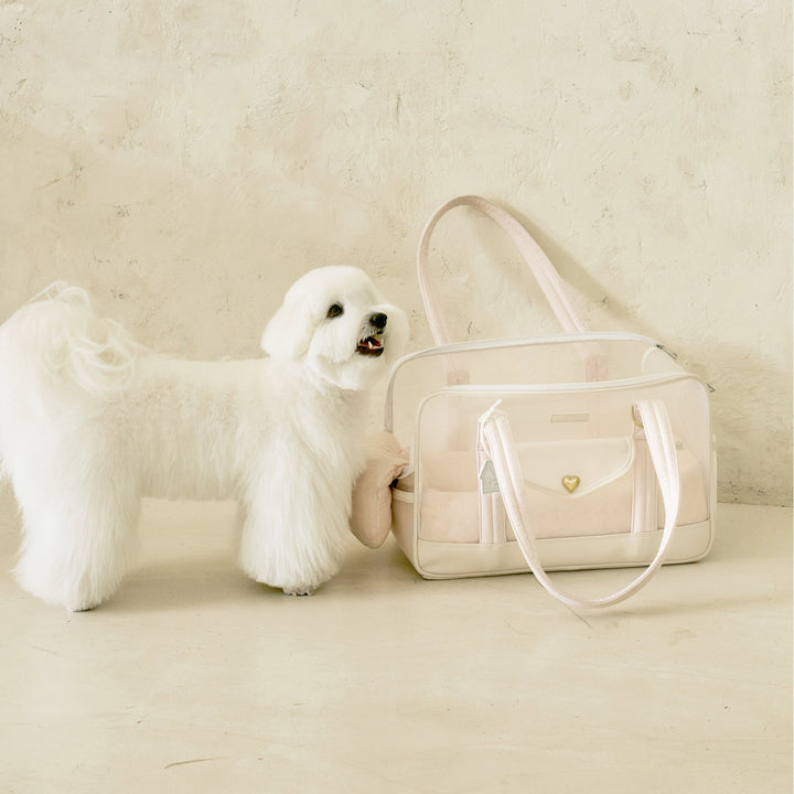 ※予約販売【seoru】Mesh Ballon Bag(Ivory&Pink)