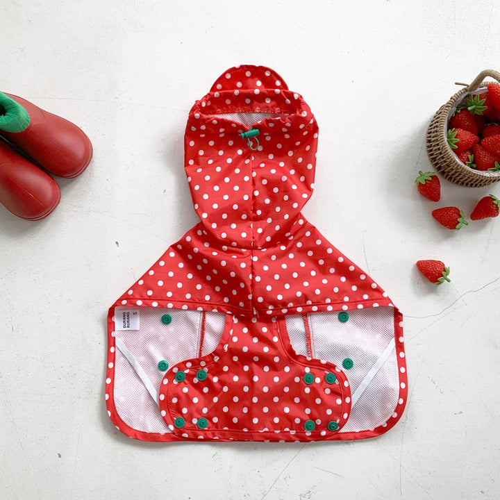 ※予約販売【DURANG RURANG】Strawberry Poncho Raincoat