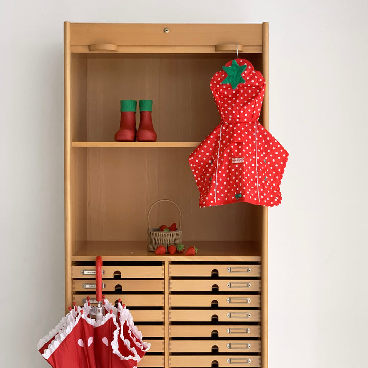 ※予約販売【DURANG RURANG】Strawberry Poncho Raincoat