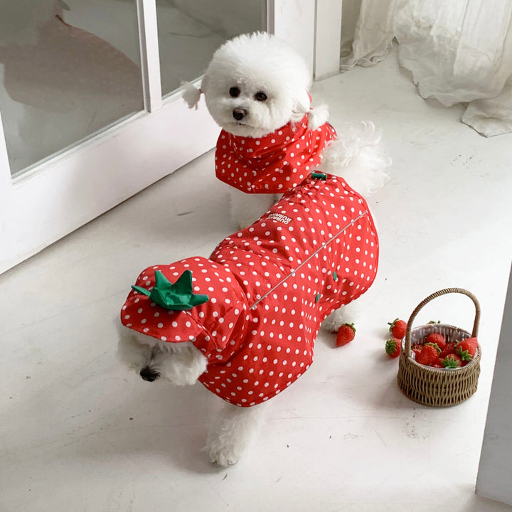 ※予約販売【DURANG RURANG】Strawberry Poncho Raincoat