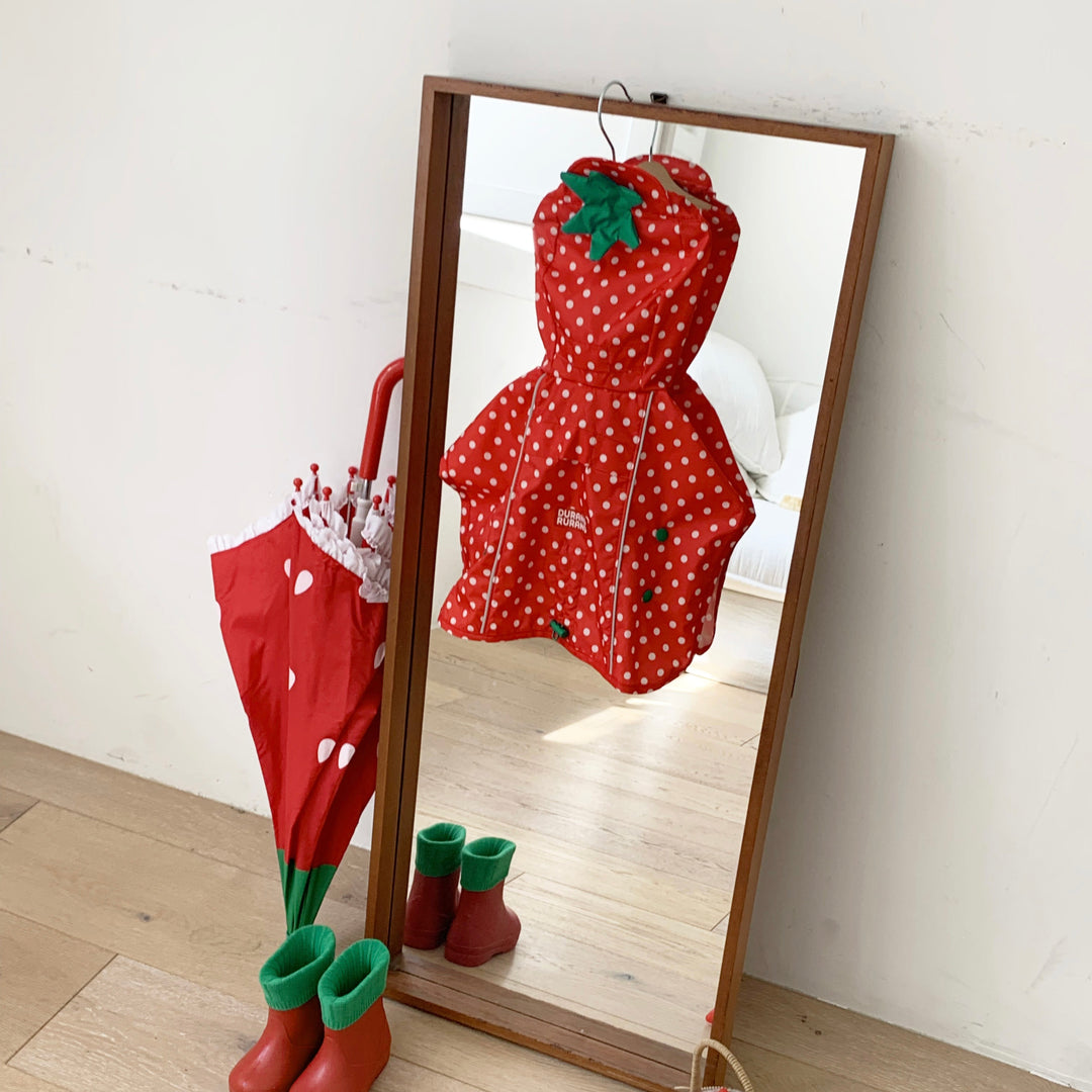 ※予約販売【DURANG RURANG】Strawberry Poncho Raincoat